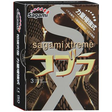 Суженные к основанию презервативы Sagami Xtreme COBRA - 3 шт. - Sagami - купить с доставкой в Кемерово