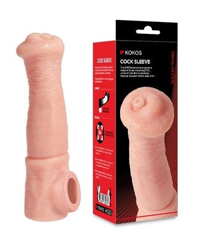 Телесная фантазийная насадка на член Cock Sleeve Size L - KOKOS - в Кемерово купить с доставкой