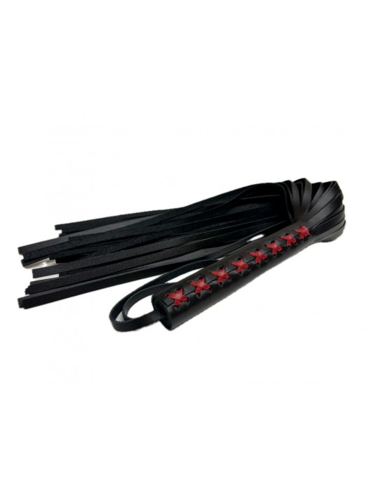 Кожаная плеть Sex Game с красным плетением на рукояти - 57 см. - БДСМ Арсенал - купить с доставкой в Кемерово