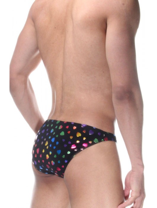 Сексуальные мужские трусы-слипы с разноцветными сердечками - Don Moris купить с доставкой
