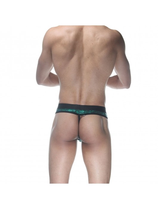 Зеленые блестящие мужские трусы-стринги - Don Moris купить с доставкой
