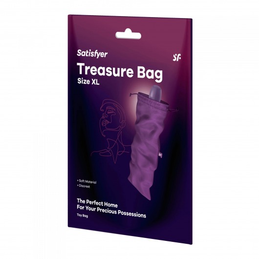 Фиолетовый мешочек для хранения игрушек Treasure Bag XL - Satisfyer - купить с доставкой в Кемерово