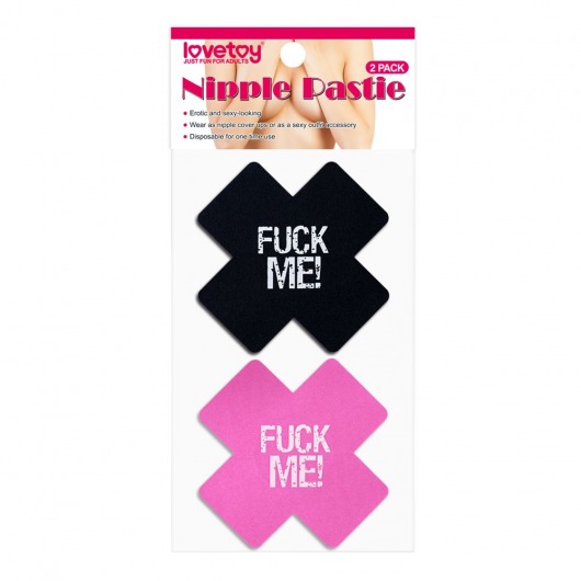 Набор из 2 пар пэстисов Cross Pattern Nipple Pasties - Lovetoy - купить с доставкой в Кемерово