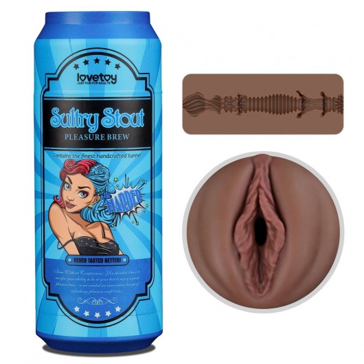 Коричневый мастурбатор-вагина Pleasure Brew Masturbator-Sultry Stout в банке - Lovetoy - в Кемерово купить с доставкой