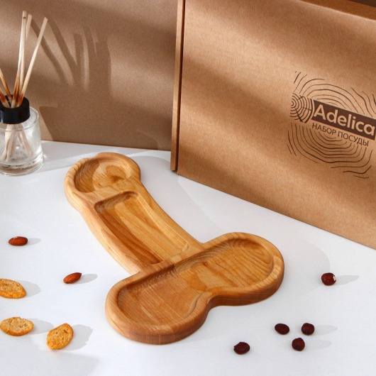 Деревянное блюдо для подачи в форме члена (32,5 х 20 х 1,7 см) - Сима-Ленд - купить с доставкой в Кемерово