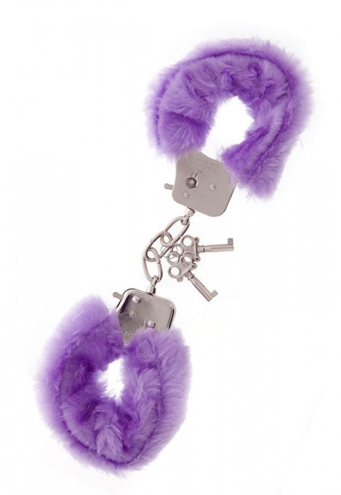 Фиолетовые меховые наручники METAL HANDCUFF WITH PLUSH LAVENDER - Dream Toys - купить с доставкой в Кемерово