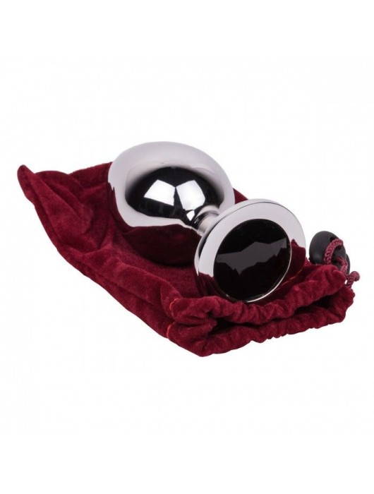 Большой стальной плаг с черным кристаллом Black Rave - 9,5 см. - Erotic Fantasy - купить с доставкой в Кемерово