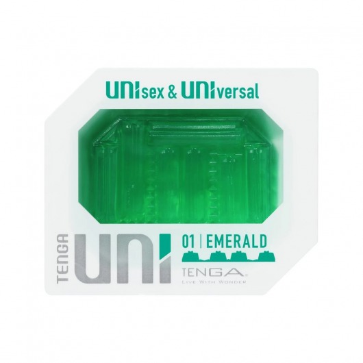 Зеленый мастурбатор-стимулятор Tenga Uni Emerald - Tenga - в Кемерово купить с доставкой