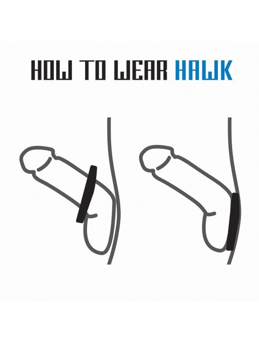 Черное эрекционное кольцо-пламя Rooster Hawk - Velv or - в Кемерово купить с доставкой