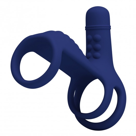 Синяя вибронасадка на пенис Vibrating Penis Sling - Baile - в Кемерово купить с доставкой