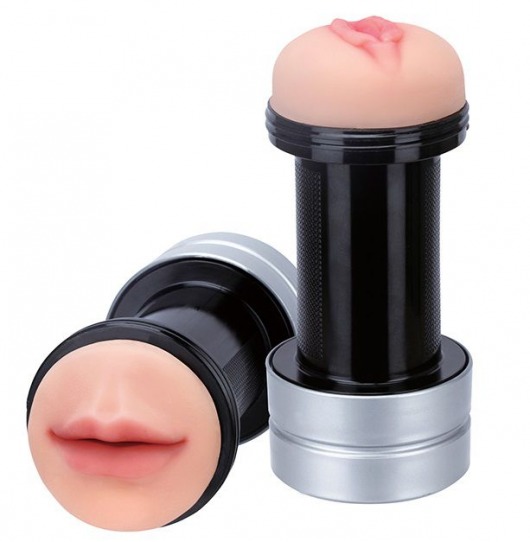Двусторонний мастурбатор REALSTUFF 2 IN 1 HUMMER MOUTH   VAGINA - ротик и вагина - Dream Toys - в Кемерово купить с доставкой