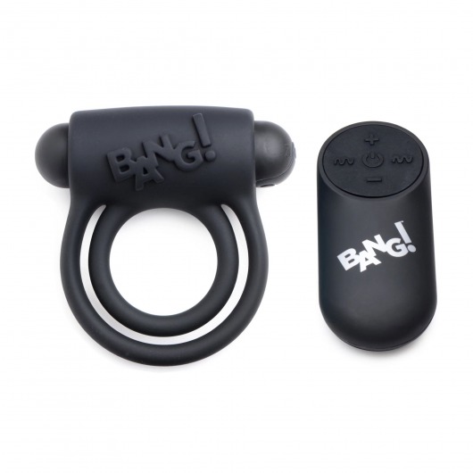 Черное эрекционное виброкольцо 28X Remote Control Vibrating Cock Ring   Bullet - XR Brands - в Кемерово купить с доставкой