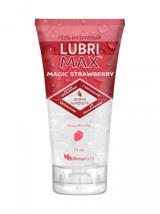 Интимный гель-смазка на водной основе Lubrimax Magic Strawberry - 75 мл. - ИнтелБИО - купить с доставкой в Кемерово