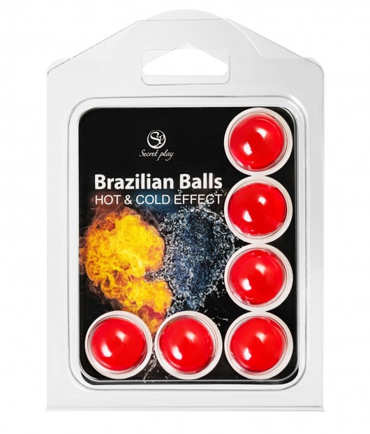 Набор из 6 шариков с массажным маслом Brazilian Balls с охлаждающим и разогревающим эффектом - Secret Play - купить с доставкой в Кемерово