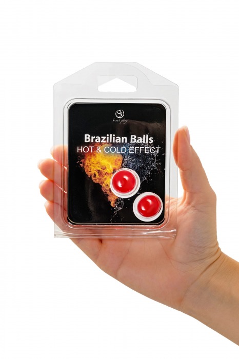 Набор из 2 шариков с массажным маслом Barazilian Balls с охлаждающим и разогревающим эффектом - Secret Play - купить с доставкой в Кемерово