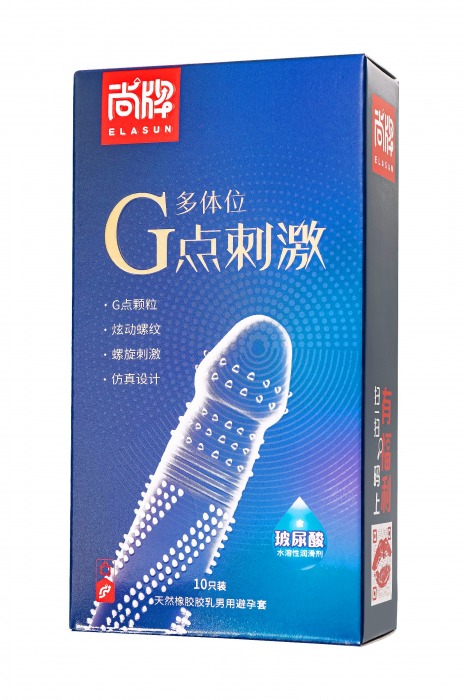 Ультратонкие презервативы Elasun G-spot stimulation с ребрами и точками - 10 шт. - Elasun - купить с доставкой в Кемерово