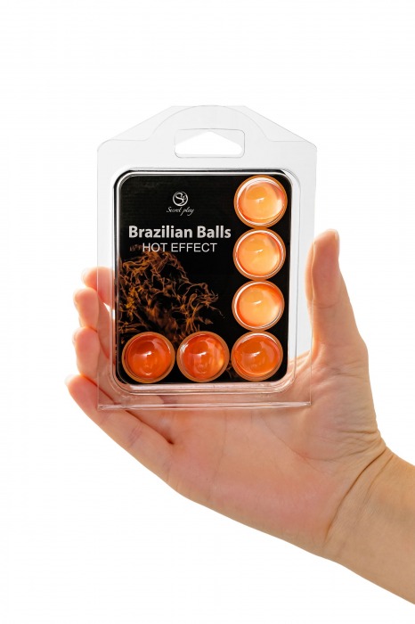 Набор из 6 шариков с массажным маслом Brazilian Balls с разогревающим эффектом - Secret Play - купить с доставкой в Кемерово