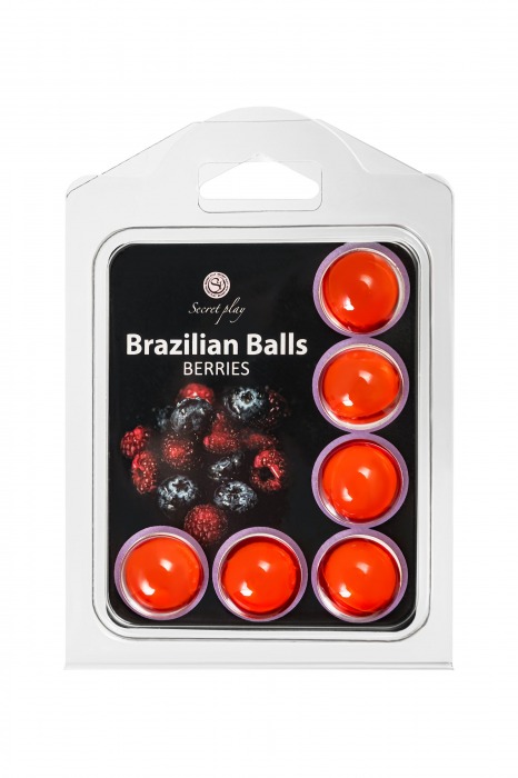 Набор из 6 шариков с массажным маслом Brazilian Balls с ароматом ягод - Secret Play - купить с доставкой в Кемерово