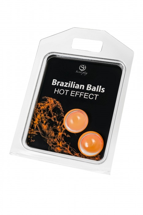 Набор из 2 шариков с массажным маслом Brazilian Balls с разогревающим эффектом - Secret Play - купить с доставкой в Кемерово