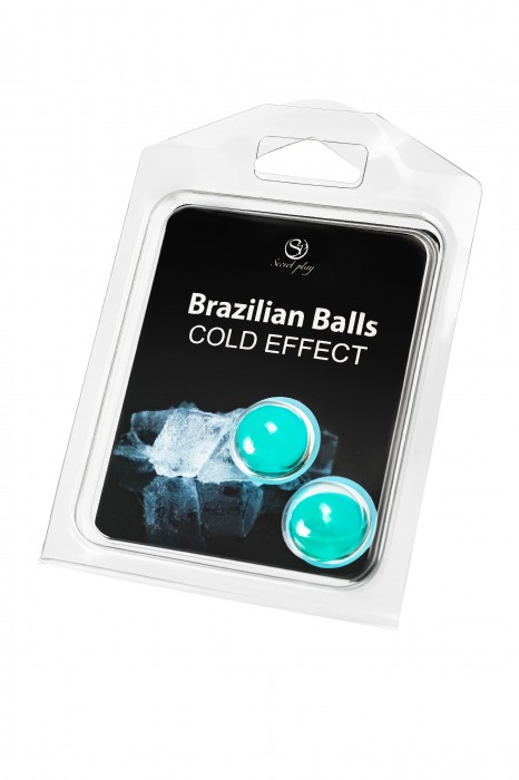 Набор из 2 шариков с массажным маслом Brazilian Balls с охлаждающим эффектом - Secret Play - купить с доставкой в Кемерово