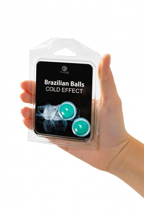 Набор из 2 шариков с массажным маслом Brazilian Balls с охлаждающим эффектом - Secret Play - купить с доставкой в Кемерово
