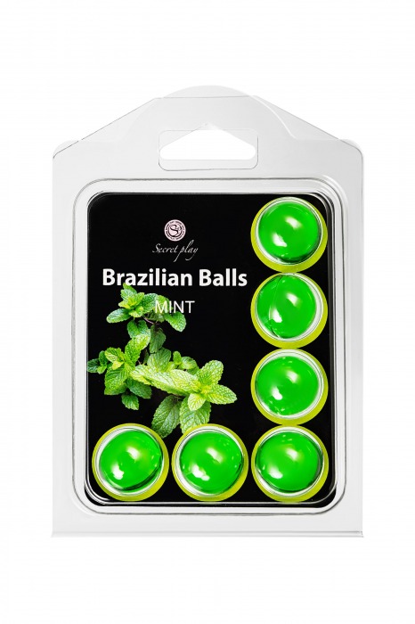 Набор из 6 шариков с массажным маслом Brazilian Balls с ароматом мяты - Secret Play - купить с доставкой в Кемерово