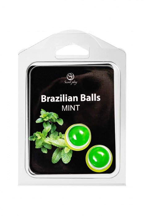 Набор из 2 шариков с массажным маслом Brazilian Balls с ароматом мяты - Secret Play - купить с доставкой в Кемерово