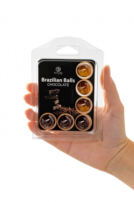 Набор из 6 шариков с массажным маслом Brazilian Balls с ароматом шоколада - Secret Play - купить с доставкой в Кемерово