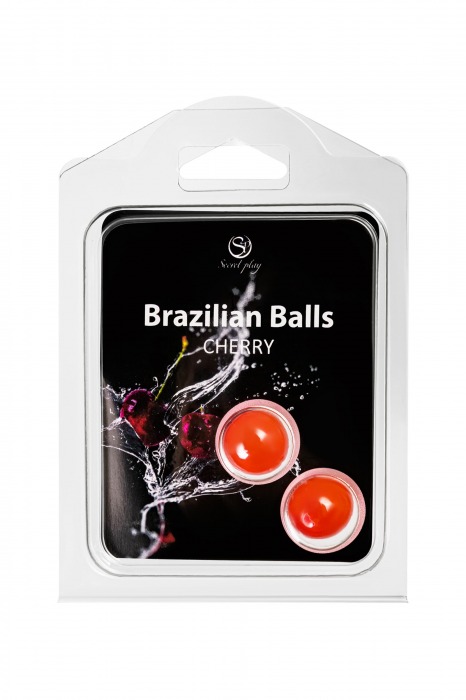 Набор из 2 шариков с массажным маслом Brazilian Balls с ароматом вишни - Secret Play - купить с доставкой в Кемерово