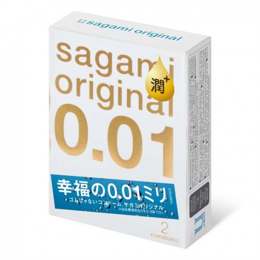 Увлажнённые презервативы Sagami Original 0.01 Extra Lub - 2 шт. - Sagami - купить с доставкой в Кемерово