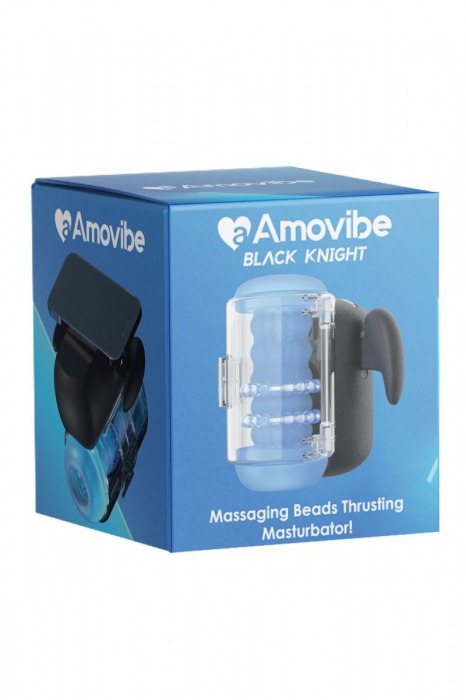 Инновационный робот-мастурбатор Black Knight с массажем бусинами - Amovibe - в Кемерово купить с доставкой