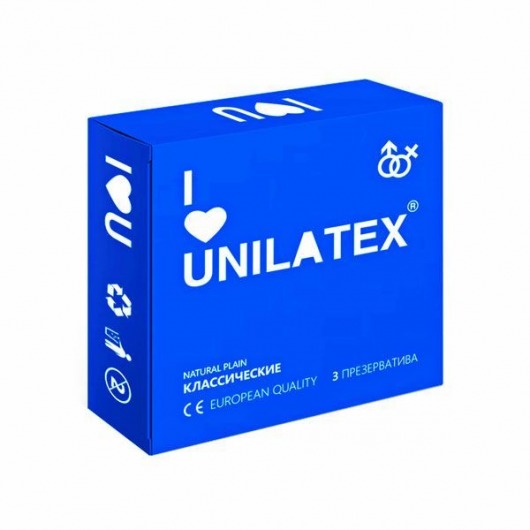 Классические презервативы Unilatex Natural Plain - 3 шт. - Unilatex - купить с доставкой в Кемерово