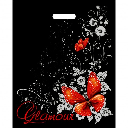 Черный пакет Glamour с вырубной ручкой (38х47 см) - Сима-Ленд - купить с доставкой в Кемерово