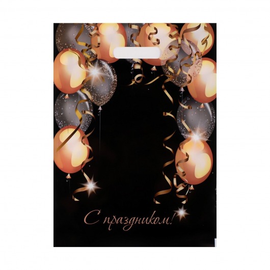 Пакет с вырубной ручкой и принтом в виде шариков (30х40 см) - Сима-Ленд - купить с доставкой в Кемерово