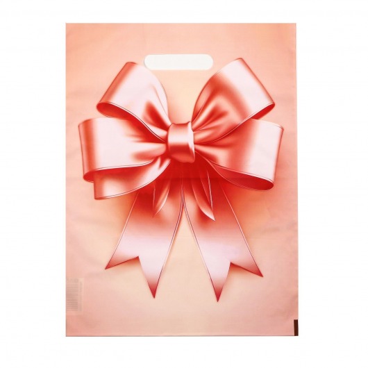 Пакет с принтом в виде банта с вырубной ручкой (30х40 см) - Сима-Ленд - купить с доставкой в Кемерово