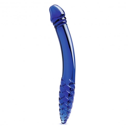 Синий двусторонний стеклянный стимулятор 11’’ Double-sided Glass Dildo For G-Spot P-Spot Stimulation - 28 см. - Glas