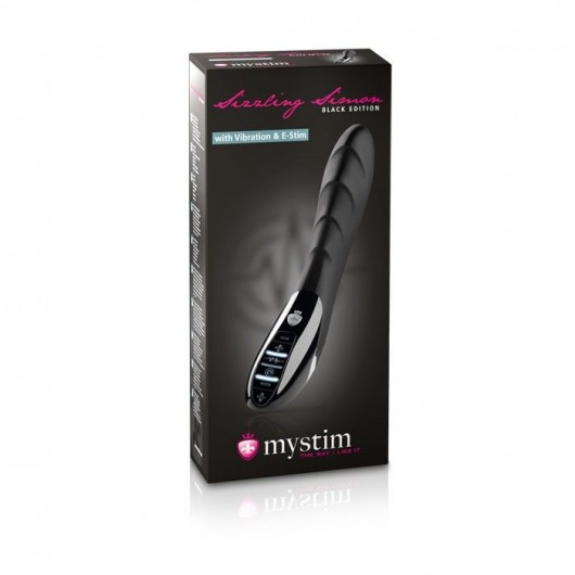 Вибратор с электростимуляцией Sizzling Simon Black Edition - 27 см. - MyStim - купить с доставкой в Кемерово