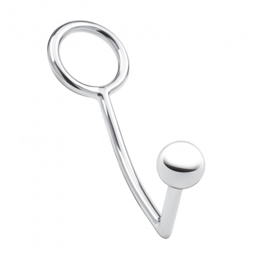 Кольцо на пенис с анальным стимулятором Stainless Steel Anal Hook   Cock Ring - BlueLine - в Кемерово купить с доставкой
