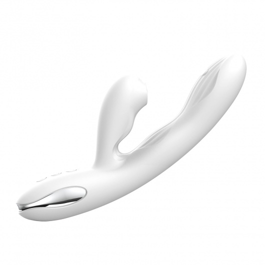 Белый вибратор-кролик Eria с вакуумной стимуляцией, функцией tapping и нагревом - 21,5 см. - BeYourLover