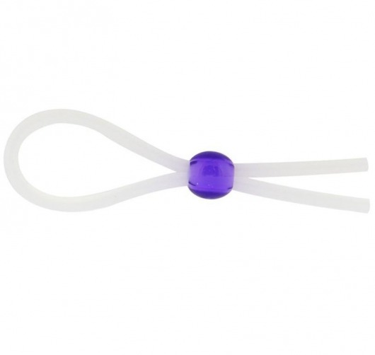 Прозрачное лассо с фиолетовой бусиной SILICONE COCK RING WITH BEAD LAVENDER - NMC - в Кемерово купить с доставкой