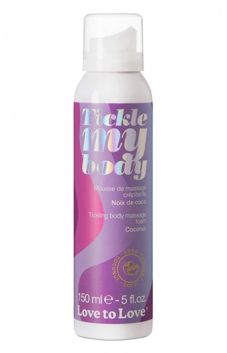 Массажная хрустящая пенка Tickle My Body Coconut с ароматом кокоса - 150 мл. - Love to Love - купить с доставкой в Кемерово