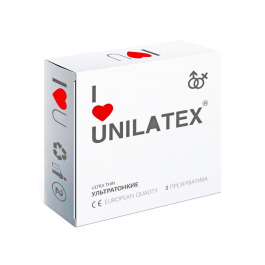 Ультратонкие презервативы Unilatex Ultra Thin - 3 шт. - Unilatex - купить с доставкой в Кемерово