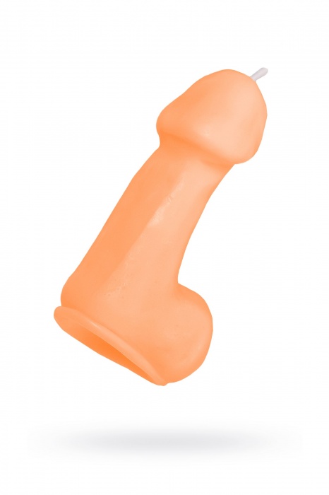 Оранжевая свеча в форме пениса - 47 гр. - Pecado - купить с доставкой в Кемерово