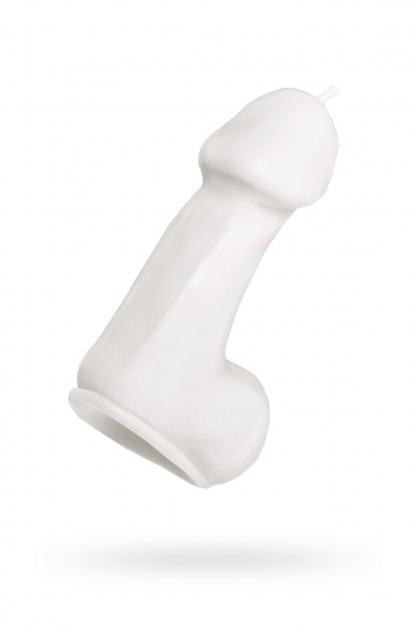 Белая свеча в форме пениса - 47 гр. - Pecado - купить с доставкой в Кемерово