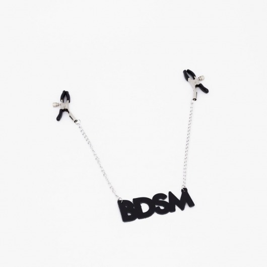 Зажимы на соски с кожаной подвеской BDSM - Crazy Handmade - купить с доставкой в Кемерово