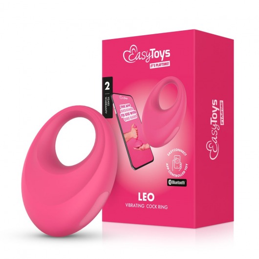 Розовое интерактивное эрекционное виброкольцо Leo - Easy toys - в Кемерово купить с доставкой