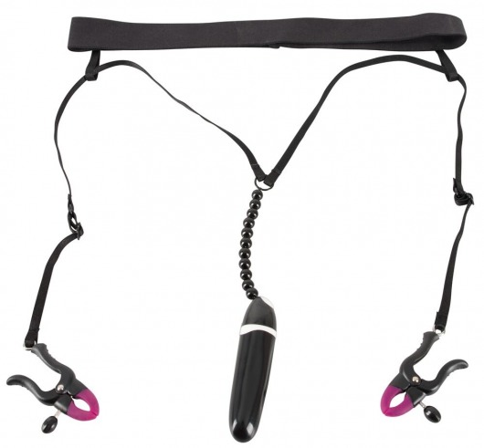 Женские вибростринги с зажимами для половых губ Spreader String with Vibrator - Orion - купить с доставкой в Кемерово