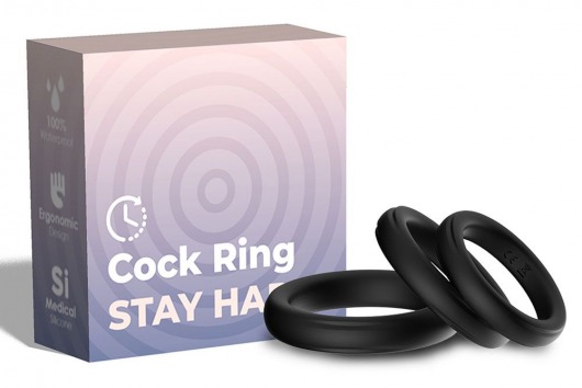 Набор из 3 черных эрекционных колец Stay Hard - Boys of Toys - в Кемерово купить с доставкой