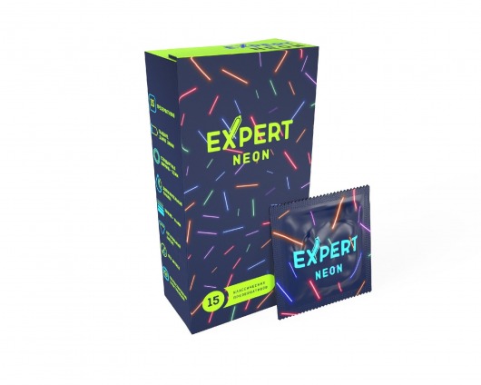 Светящиеся в темноте презервативы Expert Neon - 15 шт. - Expert - купить с доставкой в Кемерово