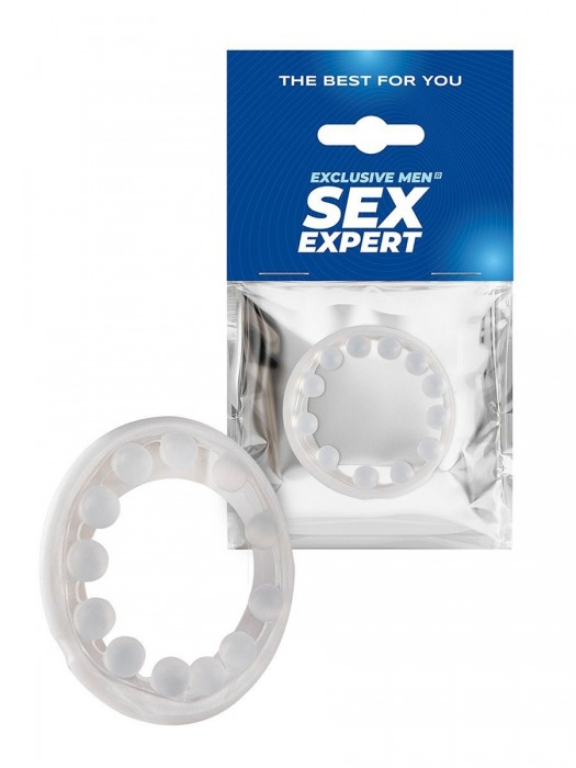 Эрекционное кольцо со стимулирующими шариками на поверхности - Sex Expert - в Кемерово купить с доставкой